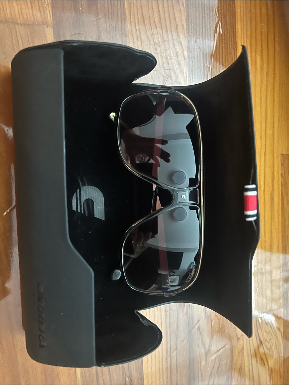 Carrera Black Men’s Sunglasses with Dark Gray Lenses